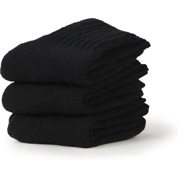 BenSorts Women 3 Packs Black Winter Thick Warm Polyester Boots Socks - Picture 2 of 5